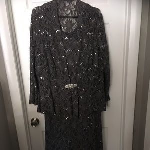 Plus size beaded evening gown